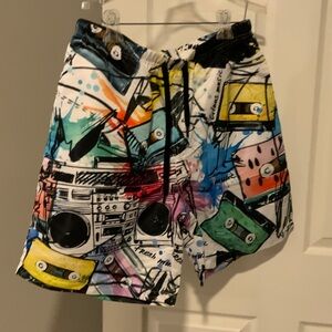 Vibrant Graphic Men's Swim Trunks
